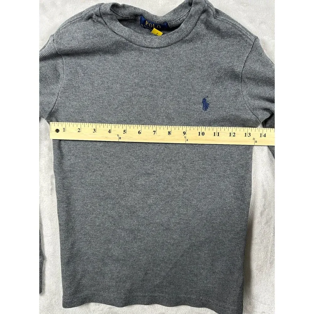 Polo‎ Ralph Lauren Boys Waffle Knit Gray Long Sleeve Sweater (S/8)